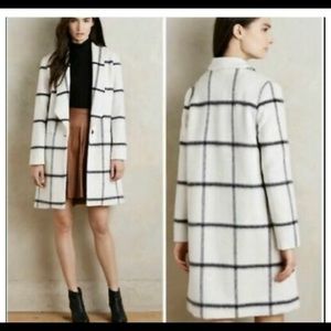 Elevenses Anthropologie Windowpane Coat